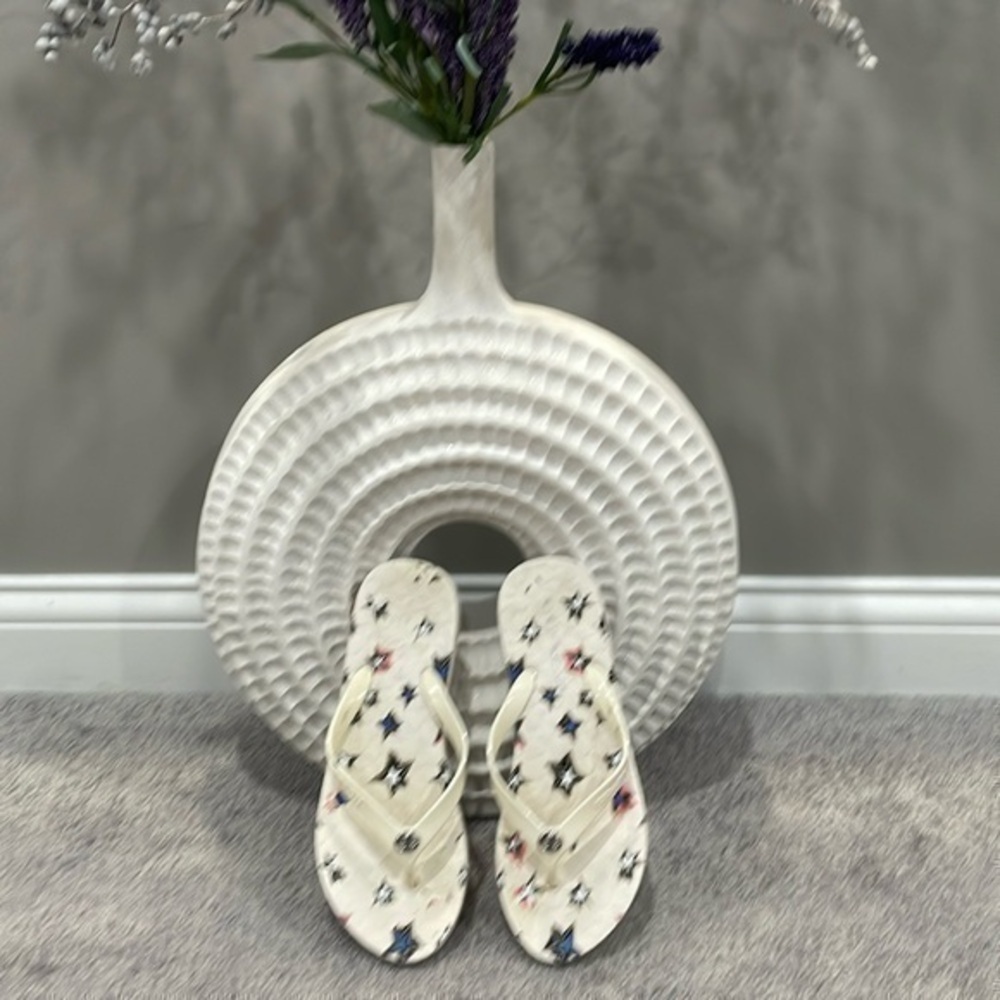 COACH ABBIGAIL STAR RUBBER SANDALS FLIP- FLOPS WHITE. Size 6